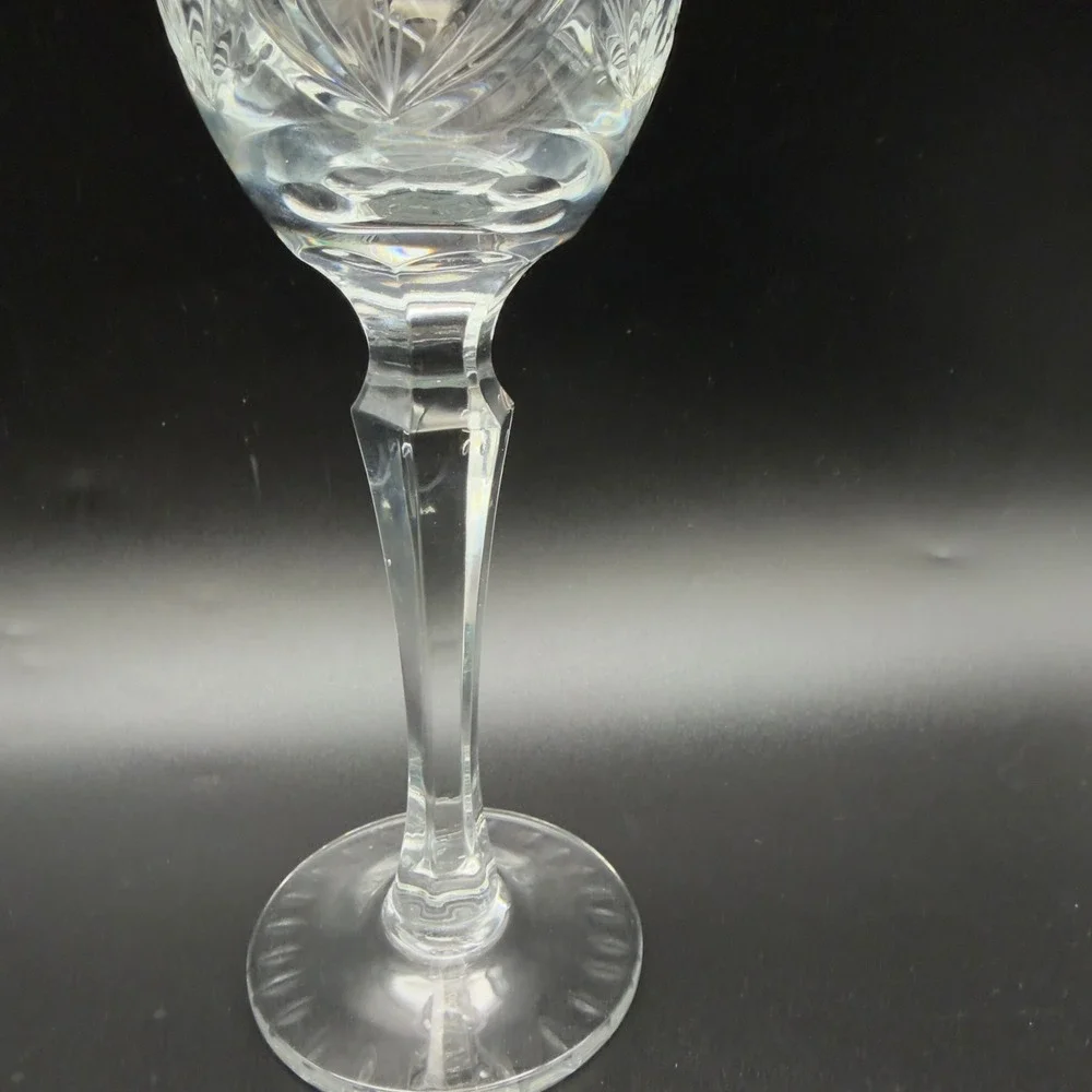 Set of 4 Vintage Nachtmann Lead Crystal Wine‎ Glasses Star Fan Pattern